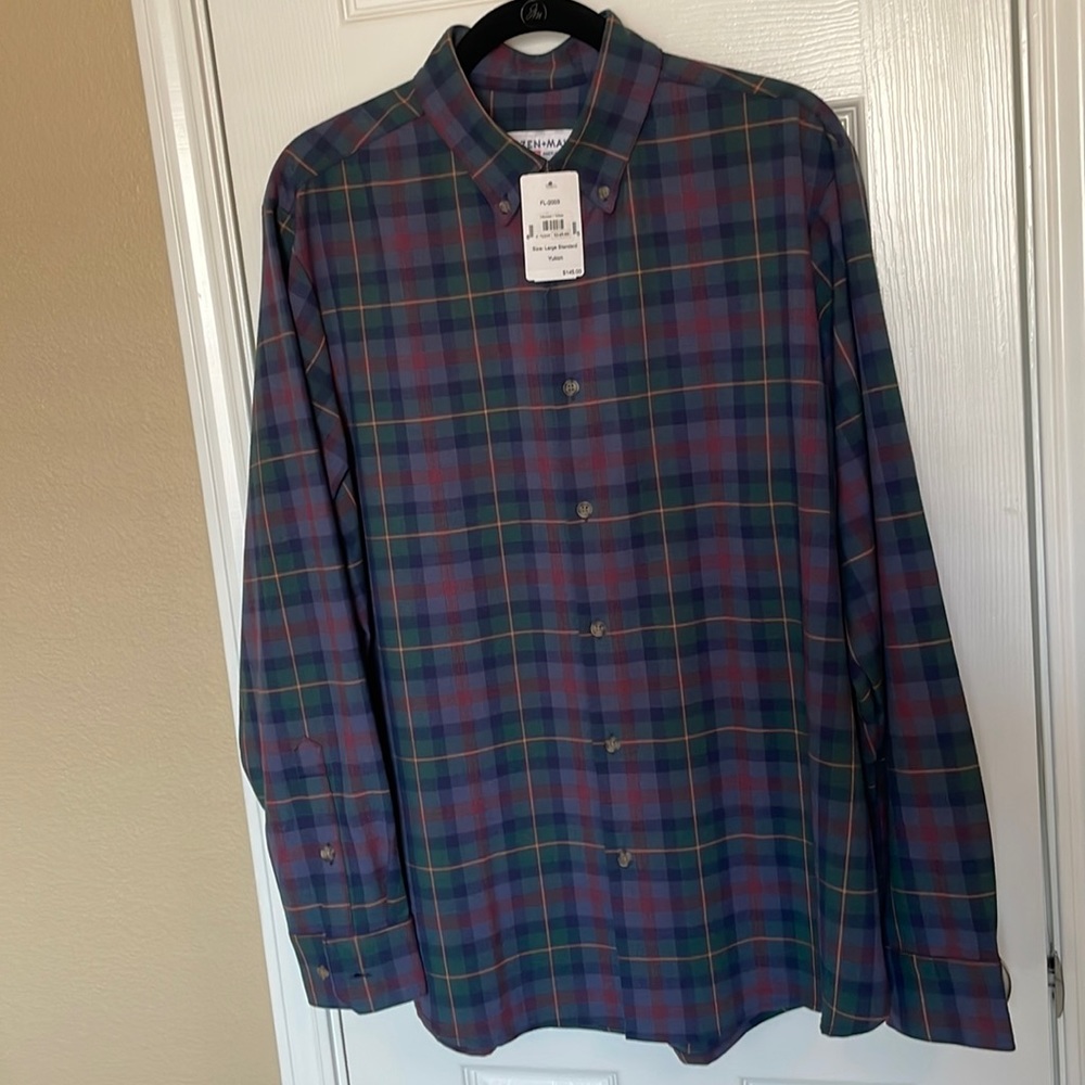 Men’s Mizzen + Main Long Sleeve Casual Shirt Size L